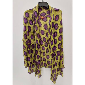 Namaste Lourmarin  Long Sleeved Draped Sheer Light Cardigan